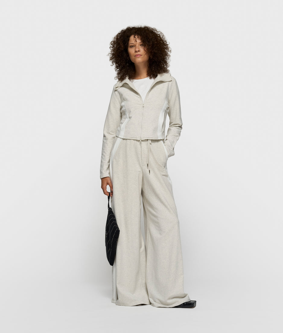 super wide leg jogger | soft white melee