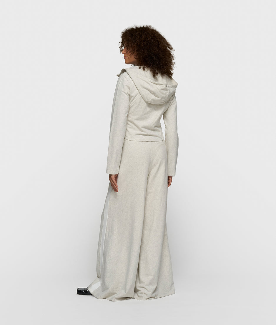 super wide leg jogger | soft white melee