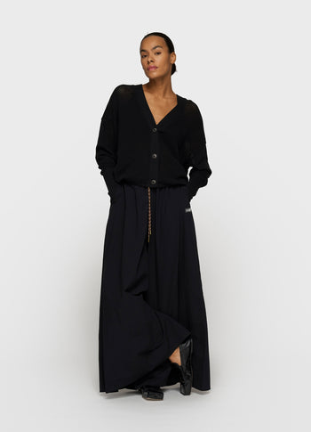wide pants poplin | black