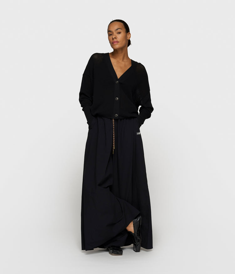 wide pants poplin | black