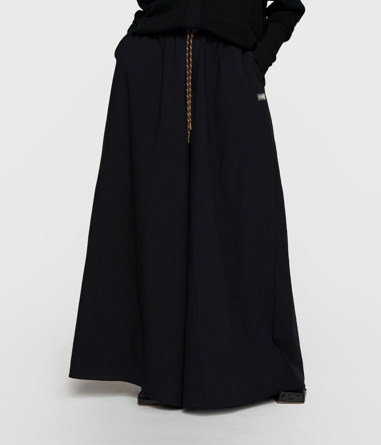 wide pants poplin | black