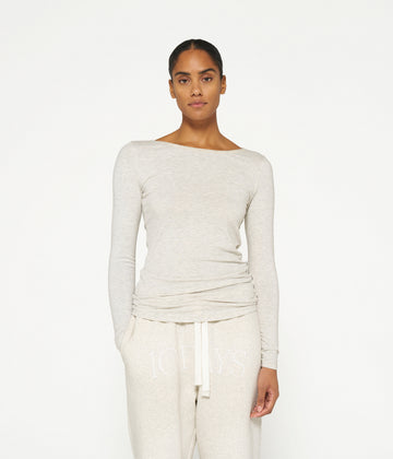 THE BOAT NECK TEE | soft white melee