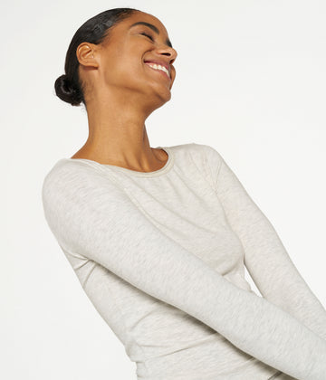 THE BOAT NECK TEE | soft white melee