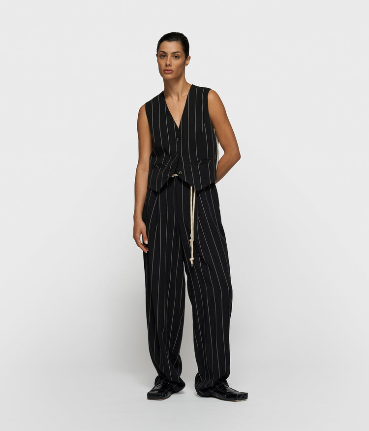 pants pinstripe | black
