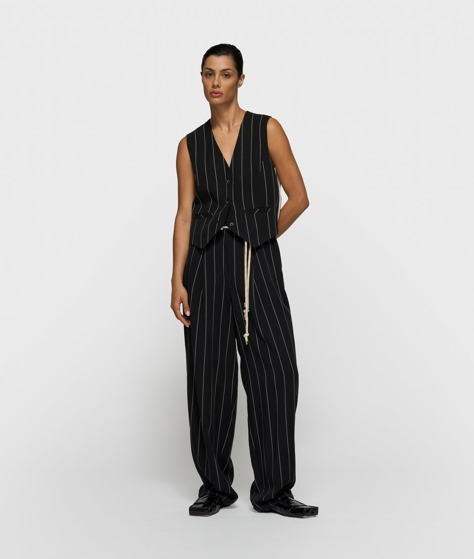 pants pinstripe | black