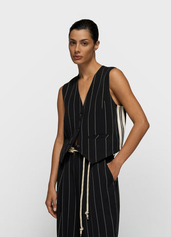gilet pinstripe | black