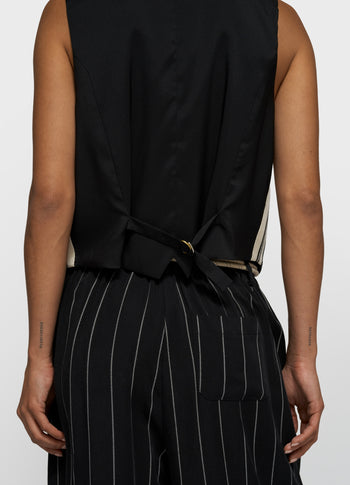 gilet pinstripe | black