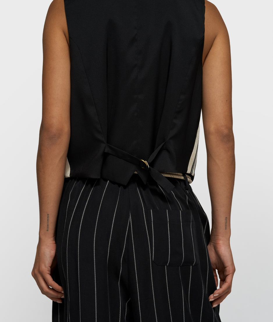 gilet pinstripe | black