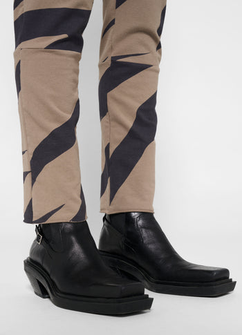 cropped jogger zebra | warm taupe