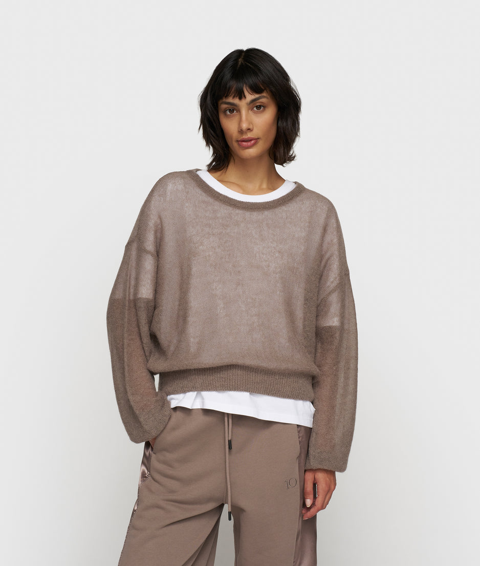 thin knit sweater | moonrock