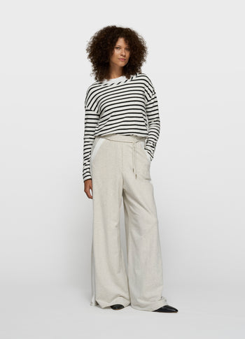 long sleeve tee stripes | ecru/black