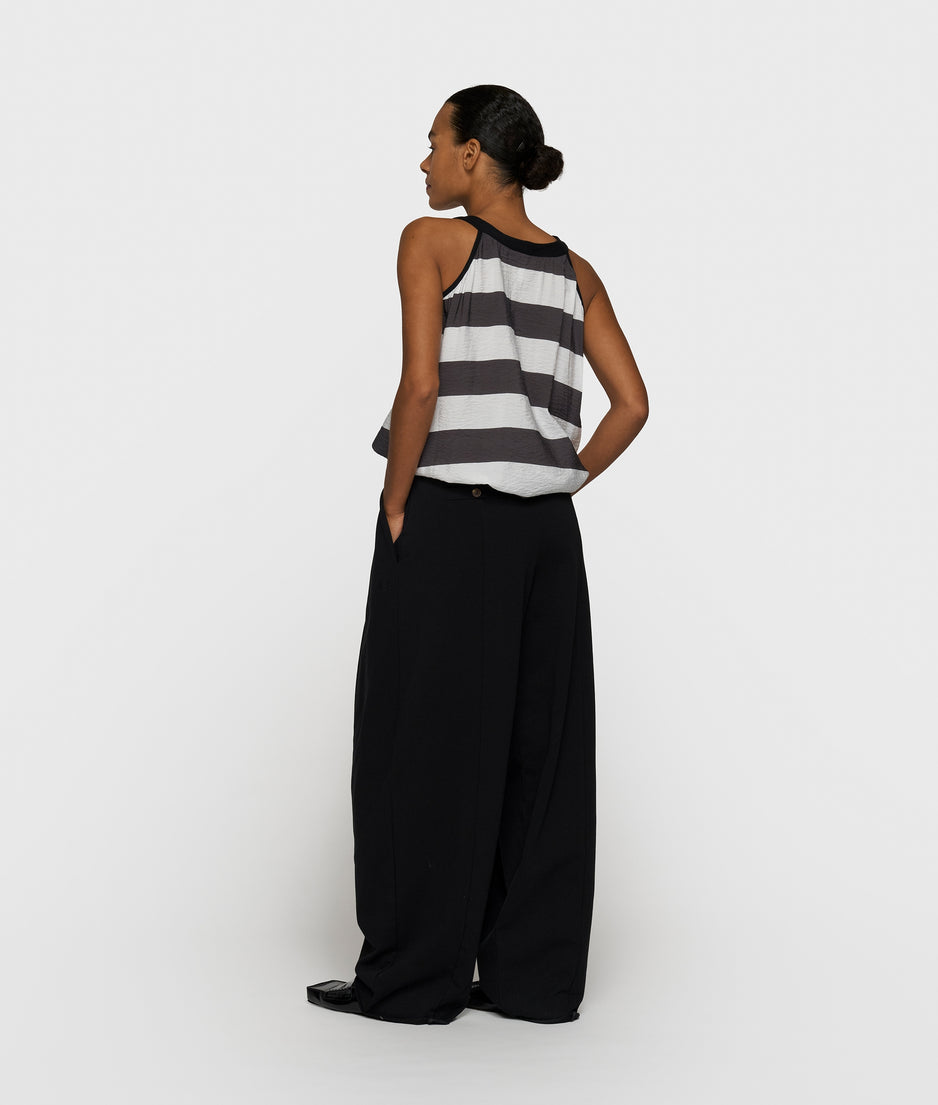 halter top stripes | white/brownish grey