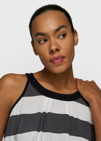 halter top stripes | white/brownish grey