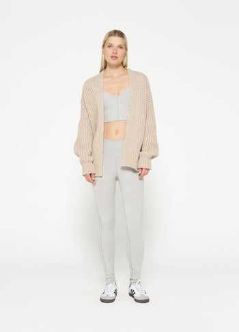 chunky knit cardigan | sepia melee