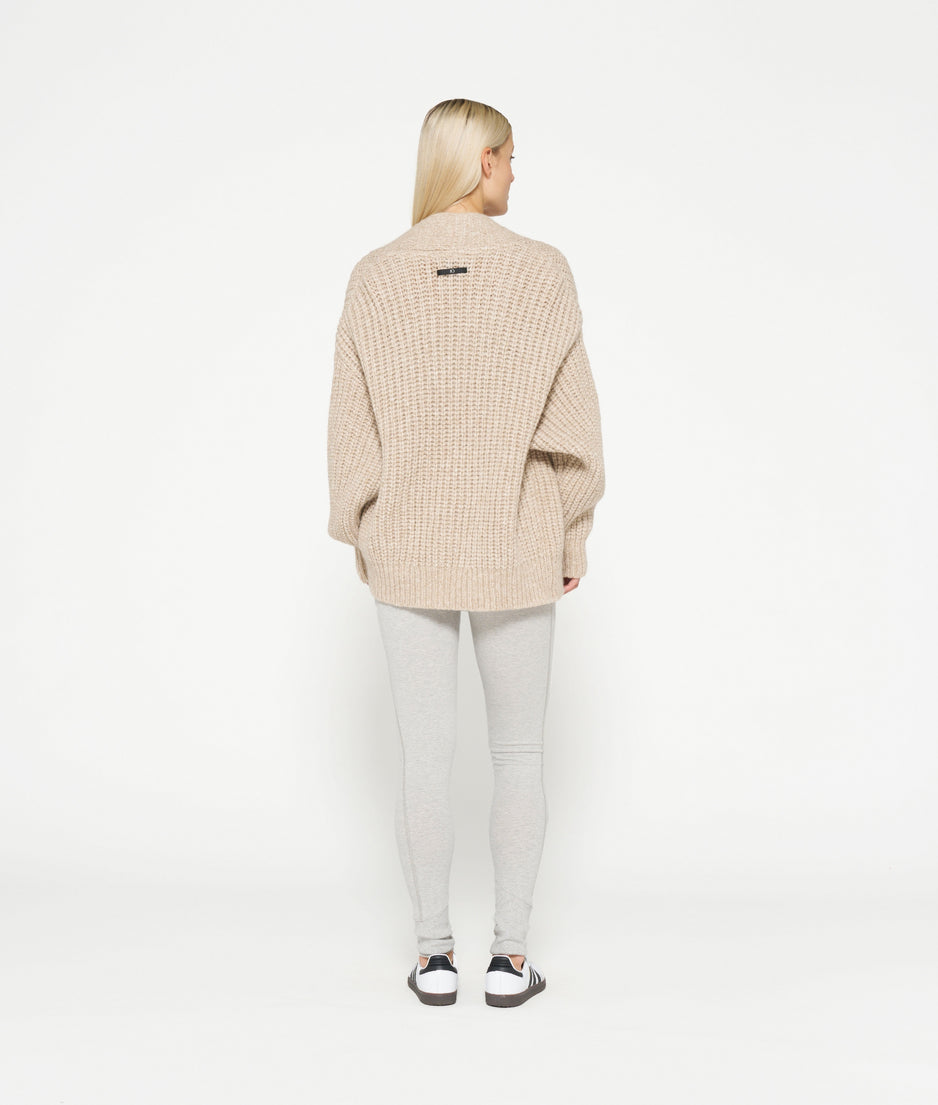 chunky knit cardigan | sepia melee