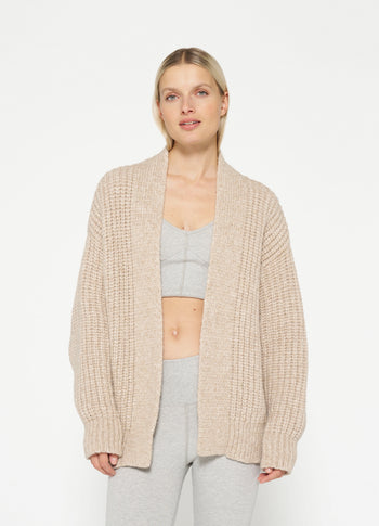 chunky knit cardigan | sepia melee