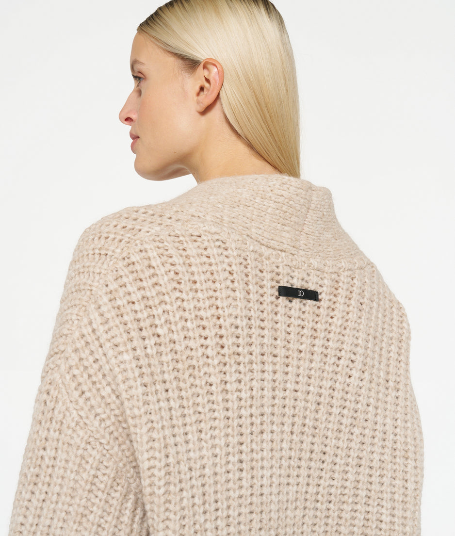 chunky knit cardigan | sepia melee