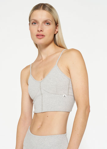 soft stretch bralette | light grey melee