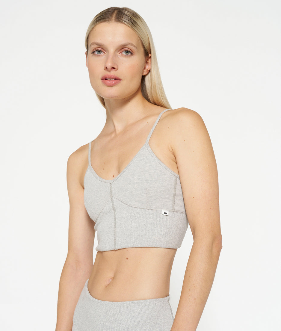 soft stretch bralette | light grey melee