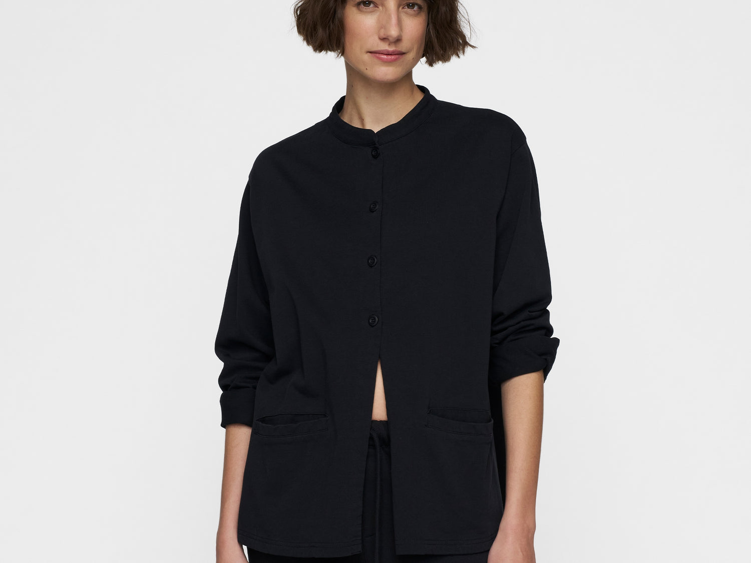 standing collar jacket | black
