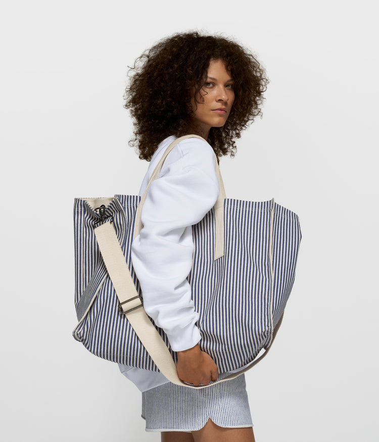 canvas shopper stripes | white/blue