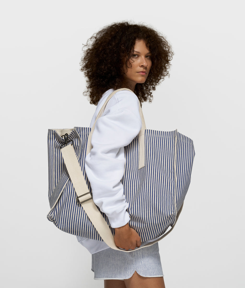 canvas shopper stripes | white/blue