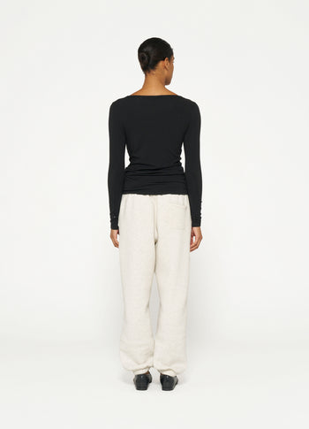 THE BOAT NECK TEE | black