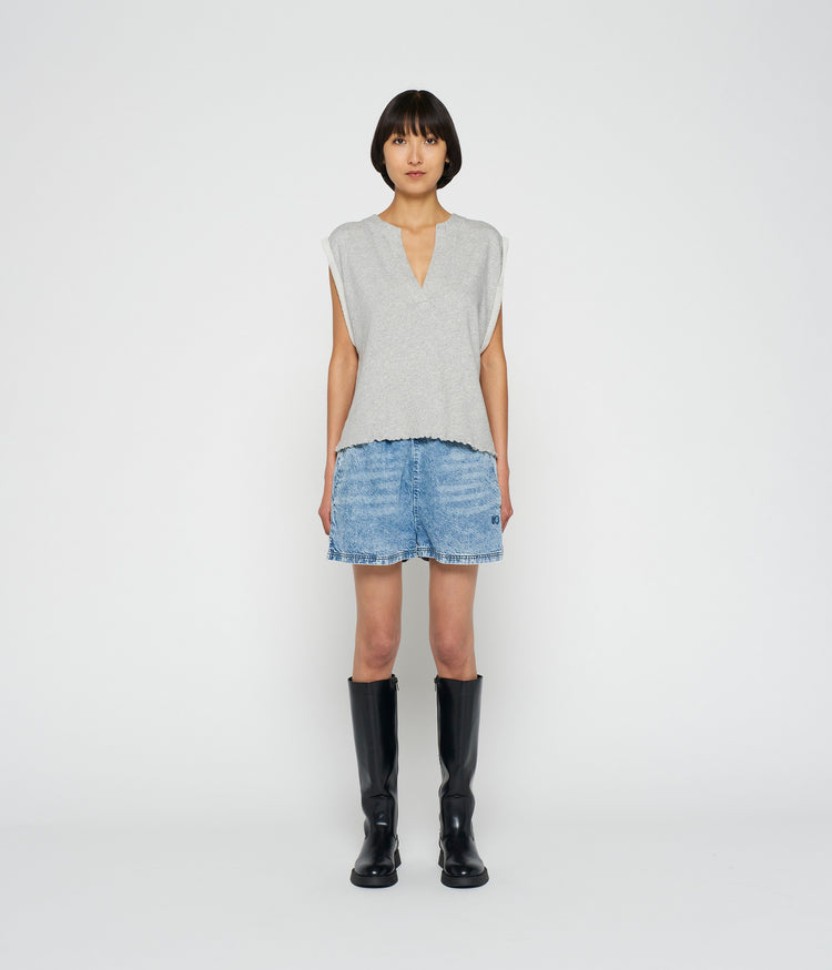flowy shorts | blue denim