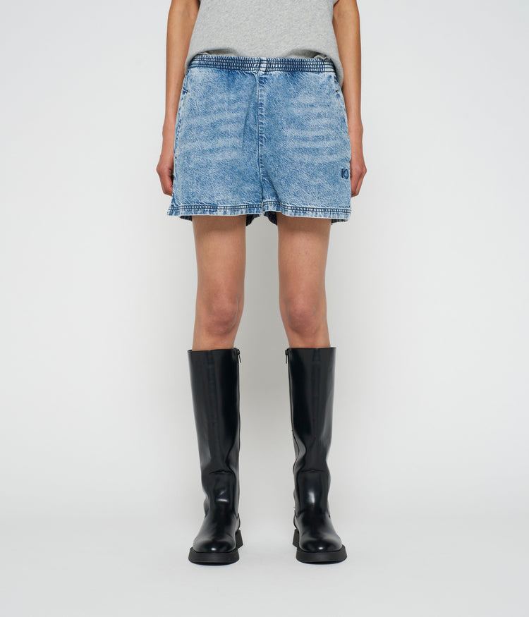 flowy shorts | blue denim