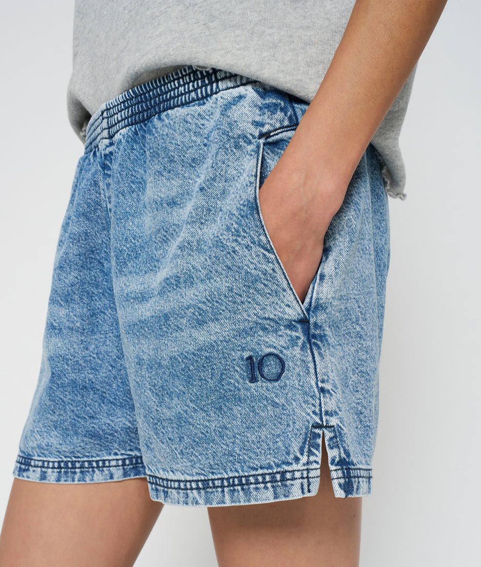 flowy shorts | blue denim