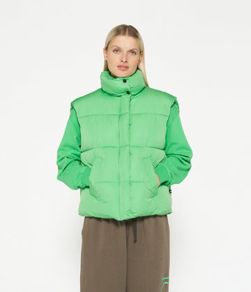 padded vest | apple green
