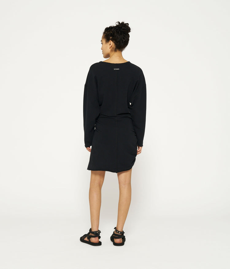 longsleeve mini dress fleece | black