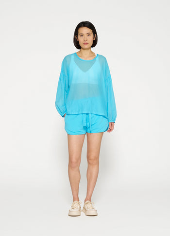 balloon sleeve blouse | laguna blue