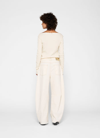 soft rib boatneck tee | cream
