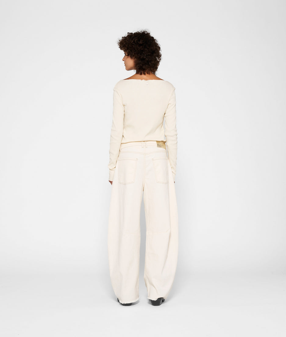 soft rib boatneck tee | cream