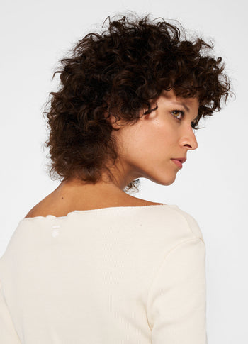 soft rib boatneck tee | cream