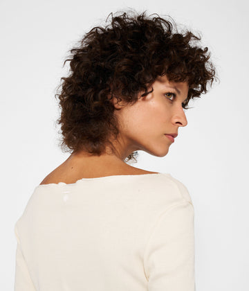 soft rib boatneck tee | cream