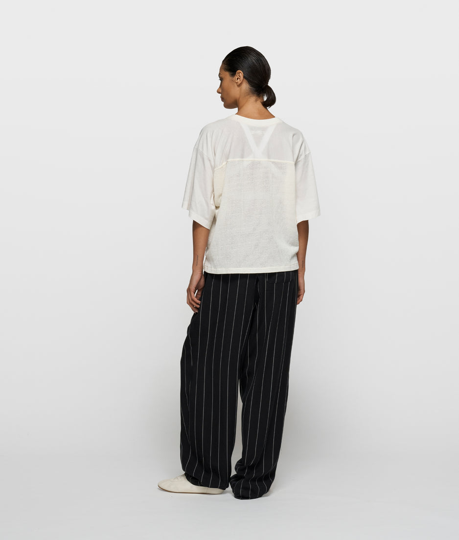 mesh baseball tee | ecru