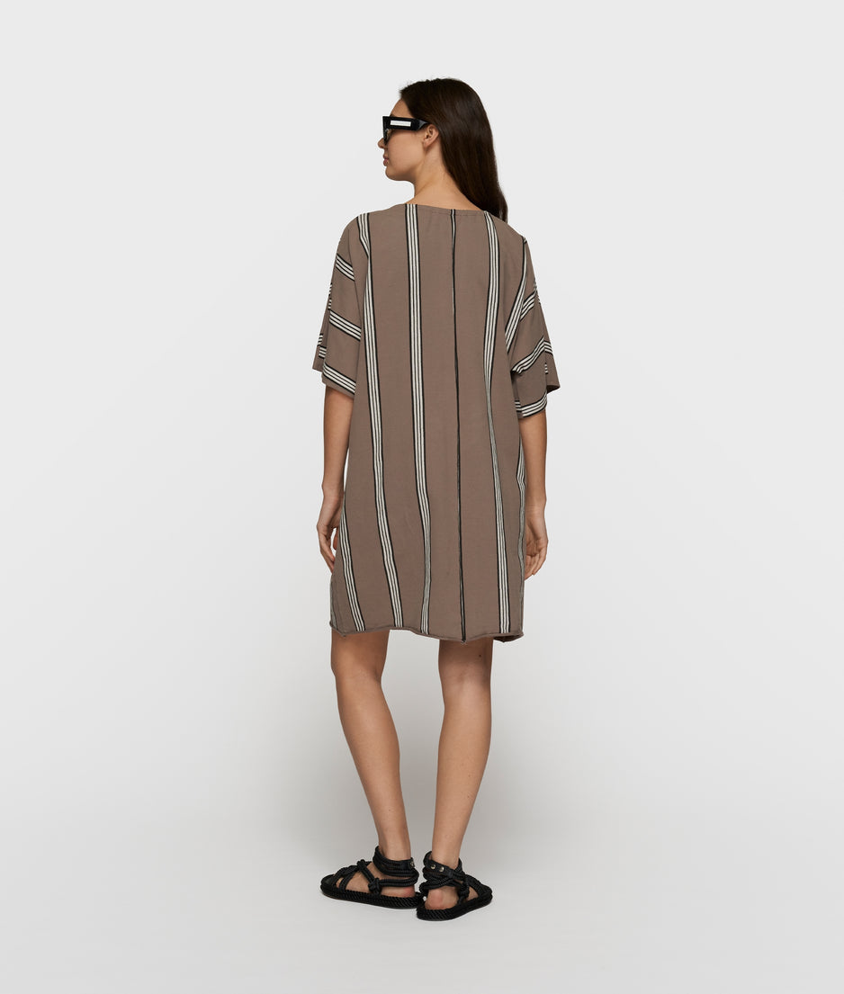 fleece tunic stripes | moonrock