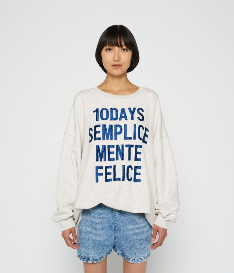 oversized statement sweater | soft white melee