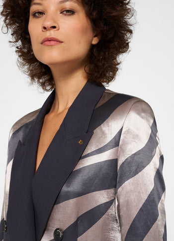 satin blazer zebra | warm taupe