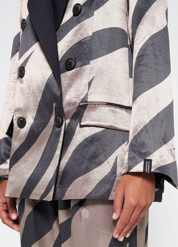 satin blazer zebra | warm taupe