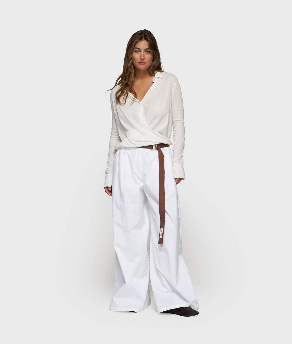 wide pants twill | optic white