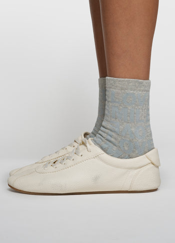 socks all-over smile love | light grey melee