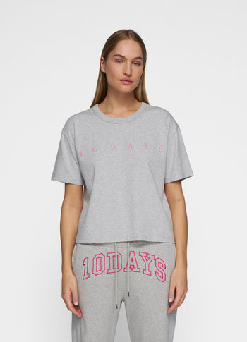 short sleeve tee logo | light grey melee