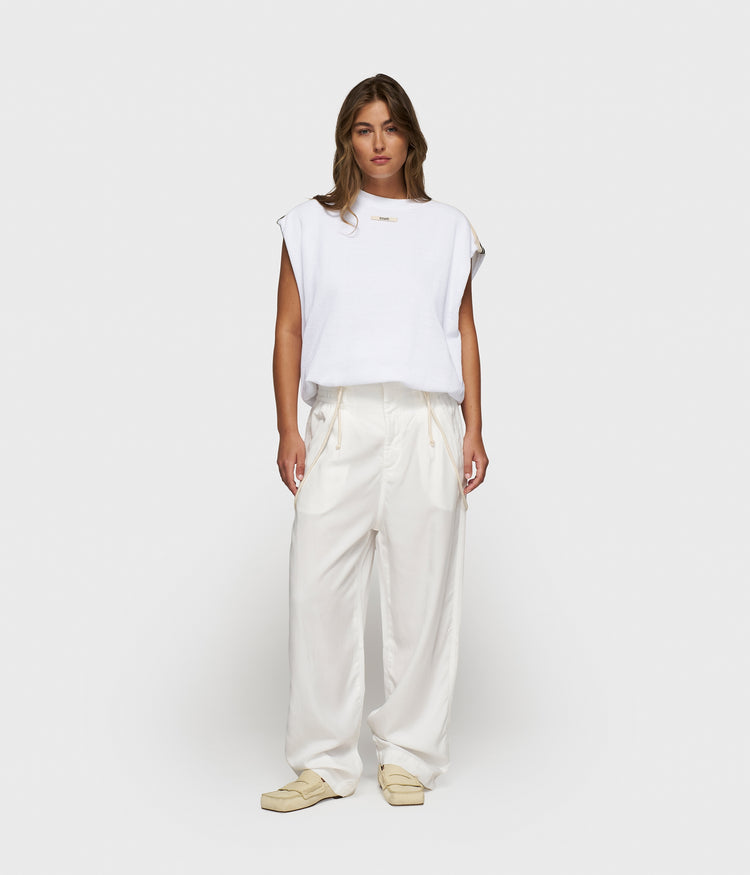 strap salopette twill tencel | ecru