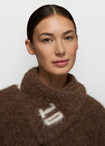 hairy knit bandana | dark truffle