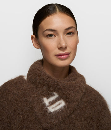 hairy knit bandana | dark truffle