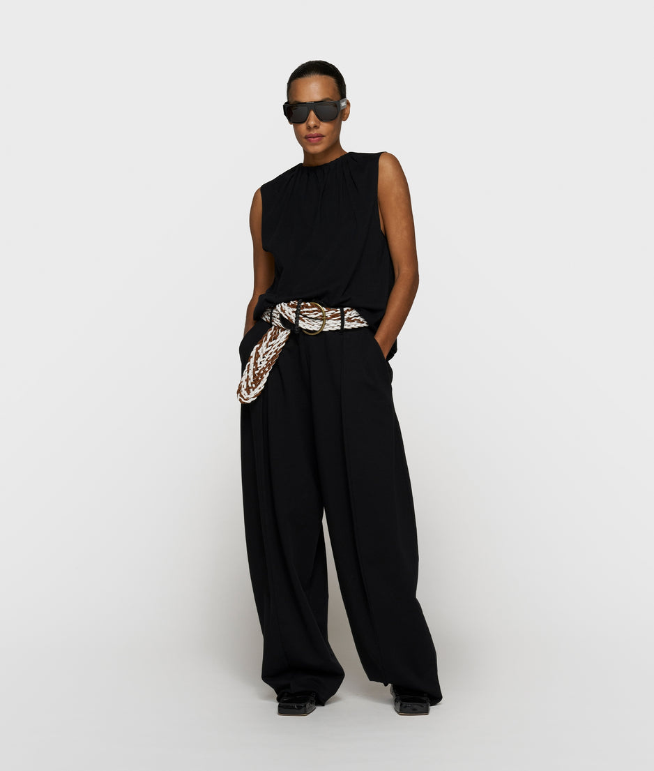 pleated top jersey | black