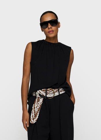 pleated top jersey | black